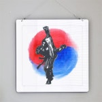 꾸밈 nq605-행잉액자 대한민국국기태권도 사각중형