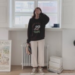 여성 여자 맨투맨 티셔츠 오아스 프린팅