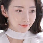 14K 화이트 진주 일자 침 귀걸이