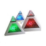 피라미드시계 알람 LED 백라이트 날짜 시간 온도 시계