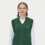 블론드나인 블론드나인 케이블 니트 그린