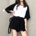 여자 캐쥬얼 편한 허리밴딩 치마 바지 세트 여친룩