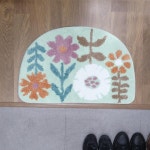 꽃무늬 반달 발매트 H6483