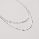 아뮤엘 925Silver 두 줄 볼 큐빅 네크리스 AMHN2326