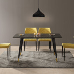 하이퍼스 에쉘 세라믹 식탁 마로네 스틸 사각 4인 6인 오산홈 HFT-2490