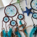 꿈을 위한 트리플 비즈 드림캐쳐 랜덤컬러