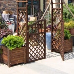 정원 나무문 원목도어 울타리입구 야외 미니대문 화단