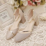 펌프스 Zapatos Dama 웨딩 하이힐 신발 골든 파티 펌프 봄 G5574