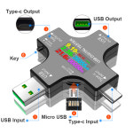 USB 테스터 TFT 컬러 블루투스 타입 C PD 디지털 전압계 전류계 전압 전류