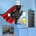 USB 테스터 TFT 컬러 전기 3 6 32V Type C 휴대용 활선경보기 4가지