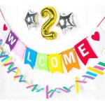 현대 카페 유치원 펠트 배너 웰컴 가랜드 세일행사 파티 식당