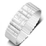 정통 불교 불경 각인 연꽃 S999 은도금 팔찌