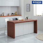 리즈하임 아인스 아일랜드식탁 1600 일반수납형 홈바 테이블 조리대 높이900 광폭하부장