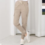 여자 조거팬츠 린넨 여성 카고팬츠 밴딩 건빵바지