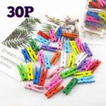 3 컬러 나무집게 장식 소품 폴라로이드 집게