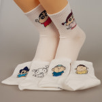 크레용신짱 크레용신짱 여자 빅캐릭 중목 면 양말 맹구