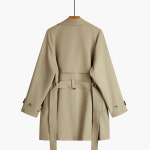 여성 숏코트 윈드 브레이커 중간 길이 봄 가을 스타일 작은 캐주얼 얇은 짧은 카키색 코트