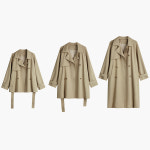 여성 숏코트 윈드 브레이커 중간 길이 봄 가을 스타일 작은 캐주얼 얇은 짧은 카키색 코트