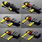 차량용 방수 전기 와이어 커넥터 플러그 웨이 AMP 슈퍼 씰 2-5 세트 키트 2 핀 1 3 4 5 6 핀