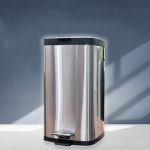 스텐 페달 휴지통 사각 무소음 12L 쓰레기통 분리수거