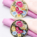 소잉데일리 한복 꽃 나비 원형 자수장식 대 부자재