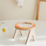 강아지 고양이 원목 물그릇 밥그릇 식기 수반 찹찹이 Small 유리그릇 1개 1개