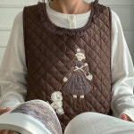 한스갤러리 겨울 누빔 기모 패딩 방한 식당 주방 김장 어린이집 원피스 앞치마