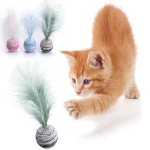 깃털공 장난감 고양이 강아지 깃털 던지기 교육 놀이 GD07666