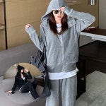 여성 트레이닝복 바지 가벼운 후드집업 골지