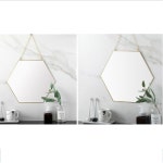 벽걸이 황동 육각 소 거울