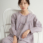 메이플라워 핑크블러썸 긴팔 여성 순면 피치기모 상하세트 잠옷