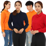 20수pk긴팔티셔츠 추동용 식당 업소 서빙유니폼 음식점 가게티 홀서빙복 긴팔M 90
