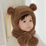 카카푸푸 몽몽 곰돌이 털모자머플러 H904