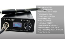 QUICKO 납땜 스테이션 M8 검정색 금속 손잡이와 다양한 유형의 인두 팁 T12-952