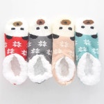 겨울 보들 따뜻한 남여공용 곰돌이 덧신 3켤레 묶음