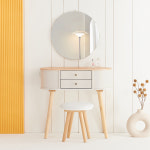 나누벨 오벨라 라운드 수납 화장대 800