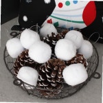 눈송이 솜장식 크리스마스 트리 장식품 인테리어 소품 대 6P