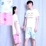 하이앤로우 커플 파자마 고래여행 엠보 5부 바지