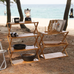 원스위크라이프 캠핑 선반 접이식 우드 쉘프 3단