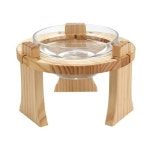 반려동물 원목식탁 유리볼식기 높이 20cm거치대 각인서비스