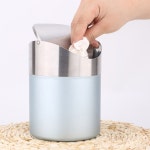 키밍 호텔 미니 스텐 휴지통 뚜껑 화장대 쓰레기통