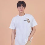 키밍 뱀띠 스트릿반팔 스트릿 이니셜티셔츠 반팔면티-화이트