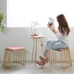 루나 벨벳 골드프레임 카페 인테리어 체어