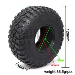 AJRC 2 2 고무 타이어 1 10 락 트랙 Redcat II 축 90046 trx-4 d90 TF2 RC 자동차 SCX10 RC4WD