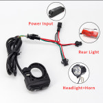 WEXPLORE 전기 자전거 전조등 후미등 세트 입력 12V 24V 36V 48V 60V 내장 스피커 헤드라이트