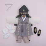 한설한복 프리미엄 연그레이 골든 남아한복 5세 H5659