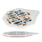 도자제 냄비받침-블루피쉬 1p