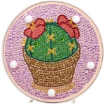 꽃이 핀 선인장 무드등 보석십자수