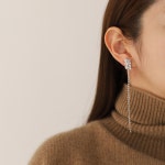 이쁜 언밸런스 큐빅 귀걸이 이어링 8004391