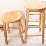 고무 나무 홈바 의자 중형